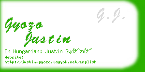 gyozo justin business card